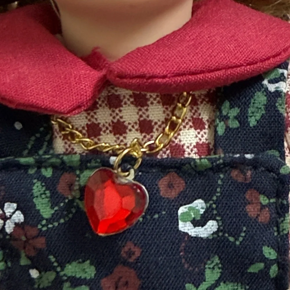 Russ Doll with Navy Floral Dress and Red Accents